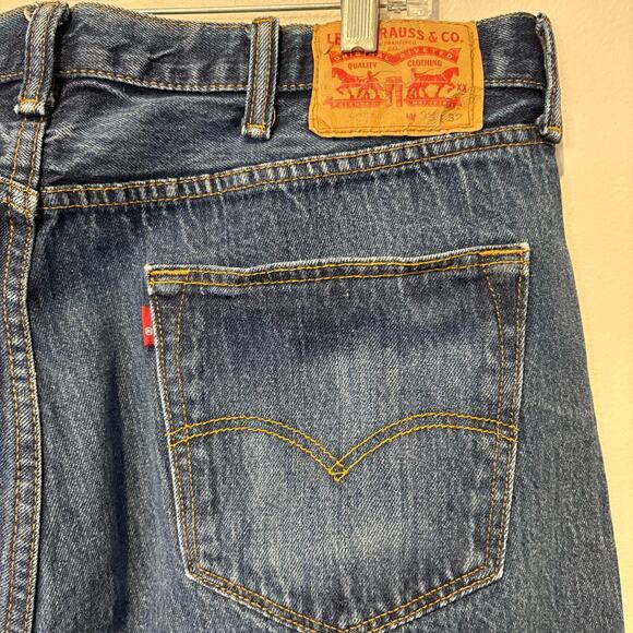 Levi's 501 Mens Straight Leg Button Fly 38x32 Rare Red R Only Tab Classic Blue - Picture 6 of 8